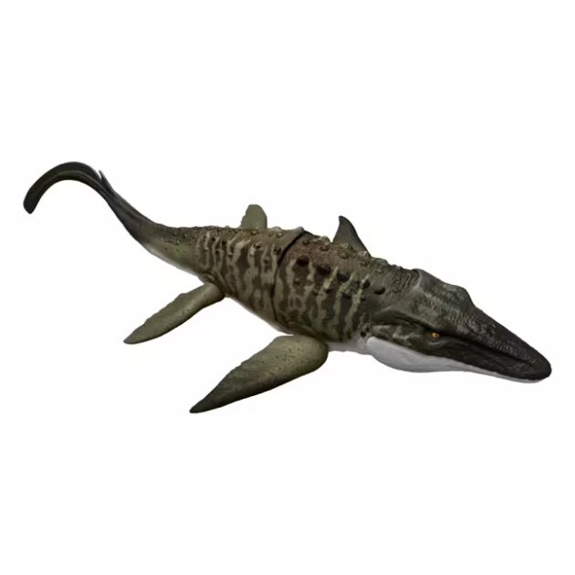 Figura De Acción De Mosasaurio Mordedor Y Minifigura De Dilofosaurio De Jurassic World Rebirth.