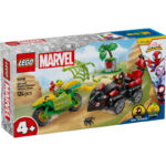 LEGO Spidey Spin y Electro: Duelo de Vehículos Dinosaurio