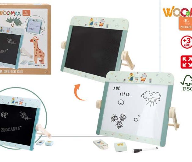 WOOMAX ZOOKABEE-PIZARRA MADERA 2 EN 1 C/3 ACC