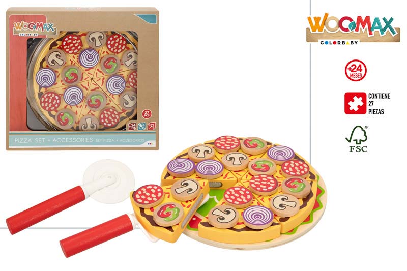 WOOMAX-SET PIZZA DE MADERA 27 PCS +24M
